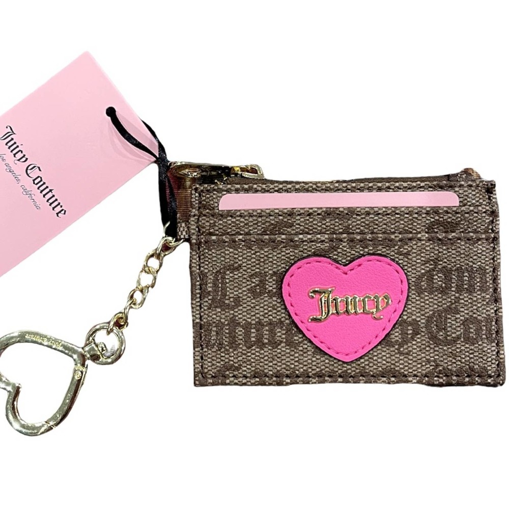 NWT Juicy Couture heart card holder wallet with gold hardware